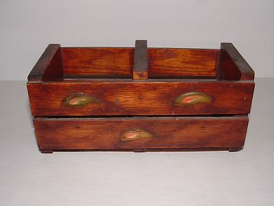 Textured Tole Painted Wood Crate, 8'' Long, Vintage, pre-owned