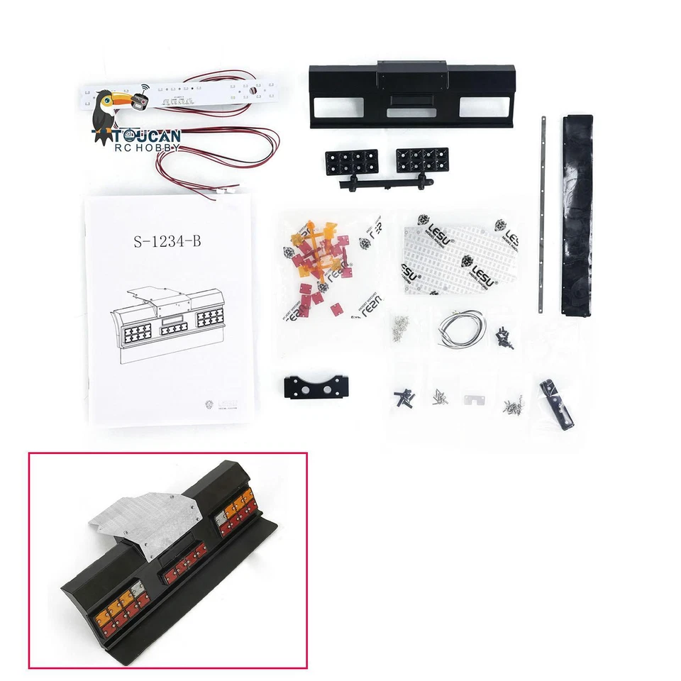 LESU Tail Beam Taillight for Tamiya 1/14 DIY R470 R620 RC Tractor Truck Trailer - Image 3 of 4