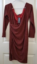 Fashion Nova Red Long Sleeve Dress with Rouching NWT Womens Size 1X
