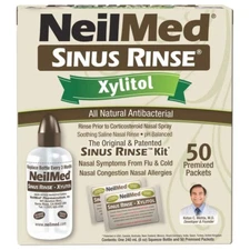 NEILMED Drug Free Sinus Rinse Kit W/Xylitol Nasal Rinse System 50 Ct *EXP 12/25*