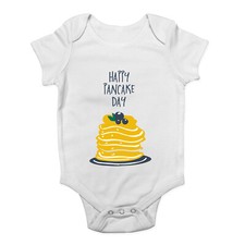 Happy Pancake Day Baby Grow Vest Bodysuit Boys Girls