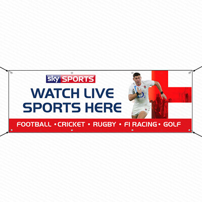 Sky Sports BT Sports Live Here Outdoor Banner Watch Football Schild Pubs 6ftx2ft