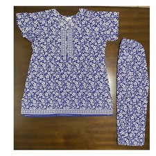 Women Night Suite Large Size 44 Girls Women 3/4 Pajama Set Pure Cotton Sleepwear