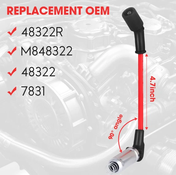 8 Cabos De Bujias Alto Rendimiento Para Escalade Chevrolet Silverado GMC Sierra - Imagem 2 de 4