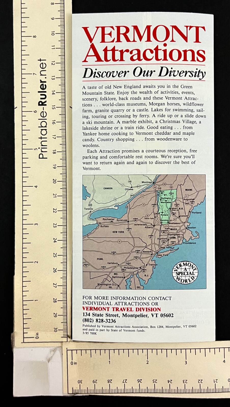 1985 Vermont Attractions Discover Diversity Tourist Points VTG Travel ...