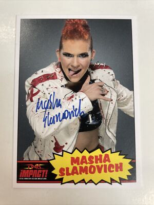 Masha Slamovich Autographed Custom 1984 Card Wrestling TNA Impact Diva A-513