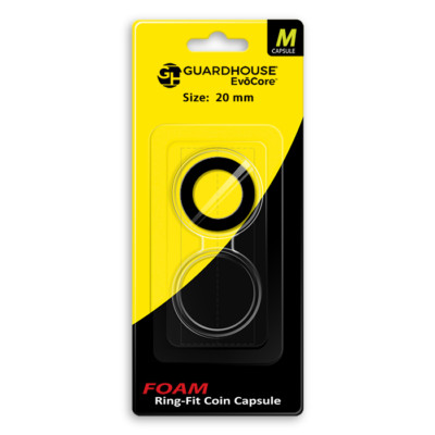 Guardhouse 20mm Black Ring Coin Capsule (Shield NIckel/1/4 oz Gold Maple Leaf)
