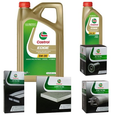 CASTROL Inspektionspaket 6 L EDGE Titanium 5W-30 LL für Audi TT 2.0 TTS