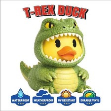 Cute Duck As T-rex Decal Rubber Duck Sticker Kawaii Car Laptop Tumbler
