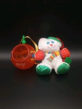 Vintage Fisher Price Christmas Smooshees Bear With Ornament