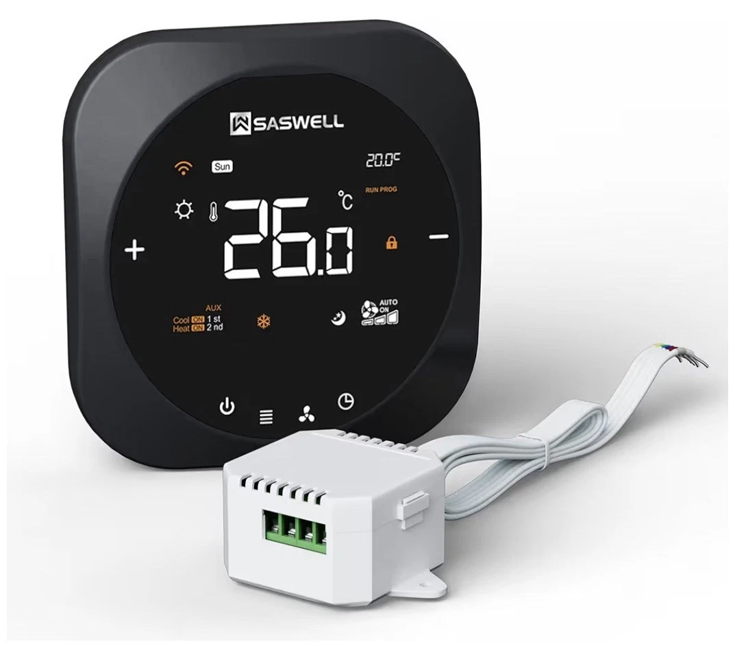Saswell Smart WiFi Thermostat 3H/2C Heat Pump Programmable Alexa Google C-Wire
Opens in a new window