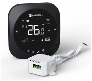 Saswell Smart WiFi Thermostat 3H/2C Heat Pump Programmable Alexa Google C-Wire