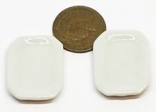 Dolls House White Ceramic 2 Serving Plates 1:12 Scale 2.7cm x 2cm W65 tumdee