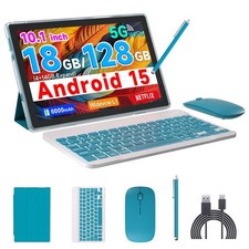 Tablet Android 15, 10 inch Tablet 18GB RAM 128GB ROM 2TB Expandable, 2.0Ghz Q...