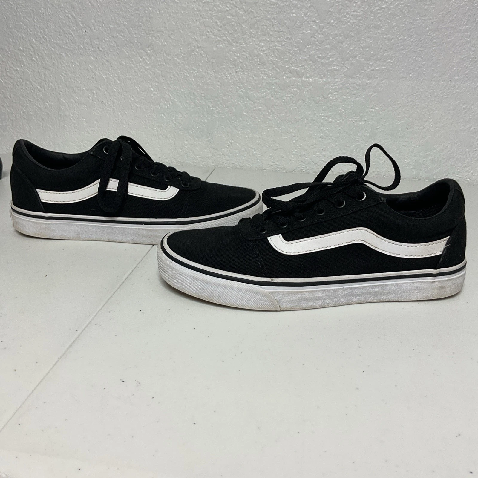 Scarpe Vans donna 8 5 nere bianche a righe flat skate 508731 abbigliamento casual