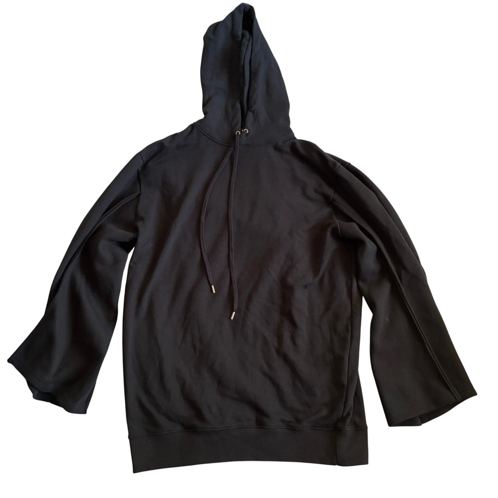 Stage R.2.W Soment Hoodie Free Size Black Flared Sleeve Pullover Premium Terry