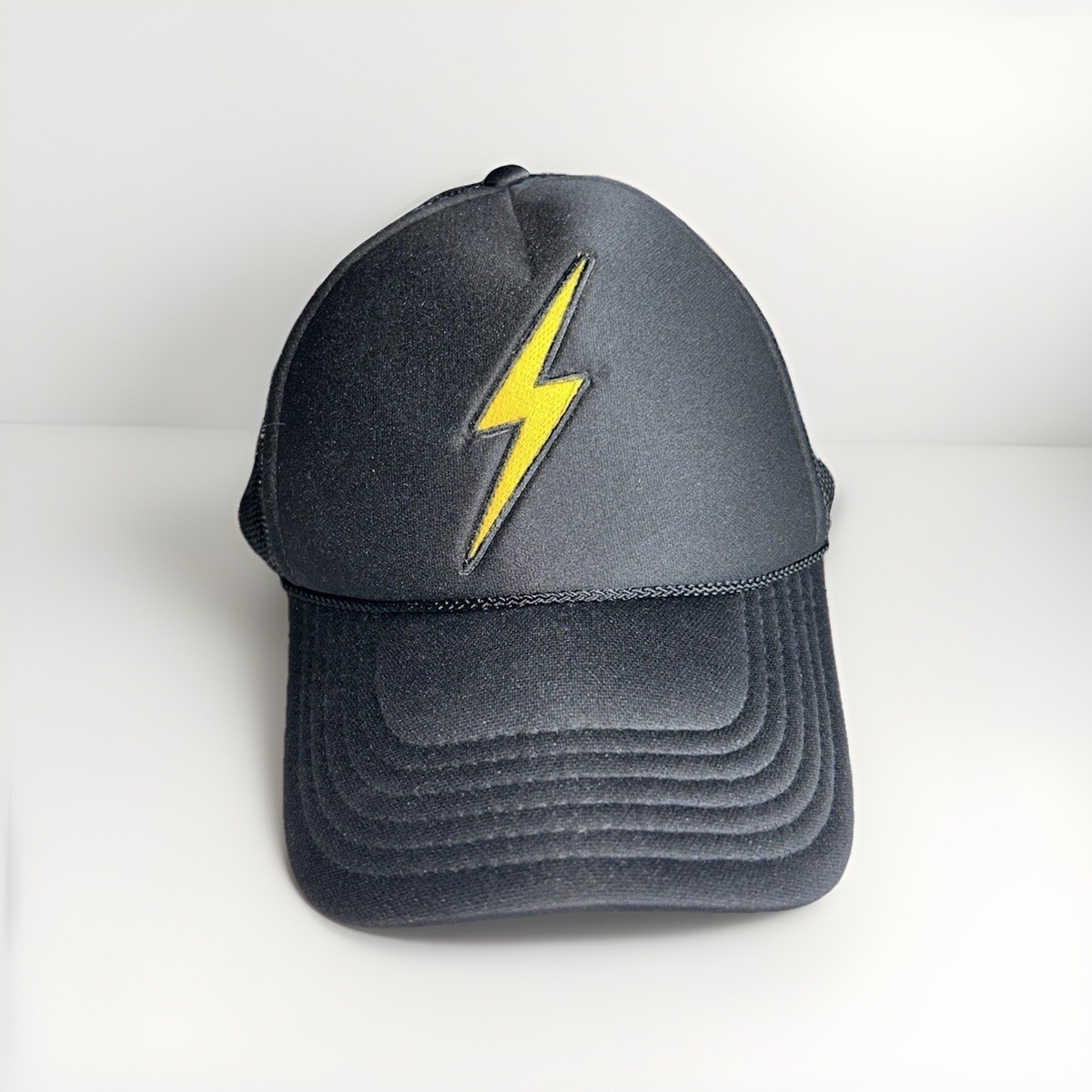 Aviator Nation Lightning Bolt Trucker Hat Cap Black Snapback  display picture 2