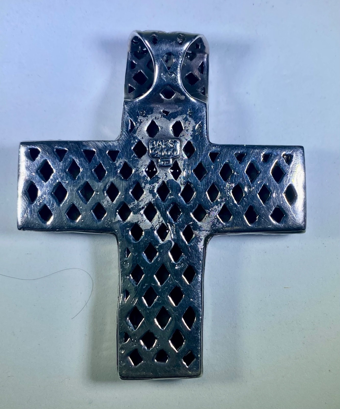 Barse Statement Sterling Silver Gemstone Cross Pe… - image 2