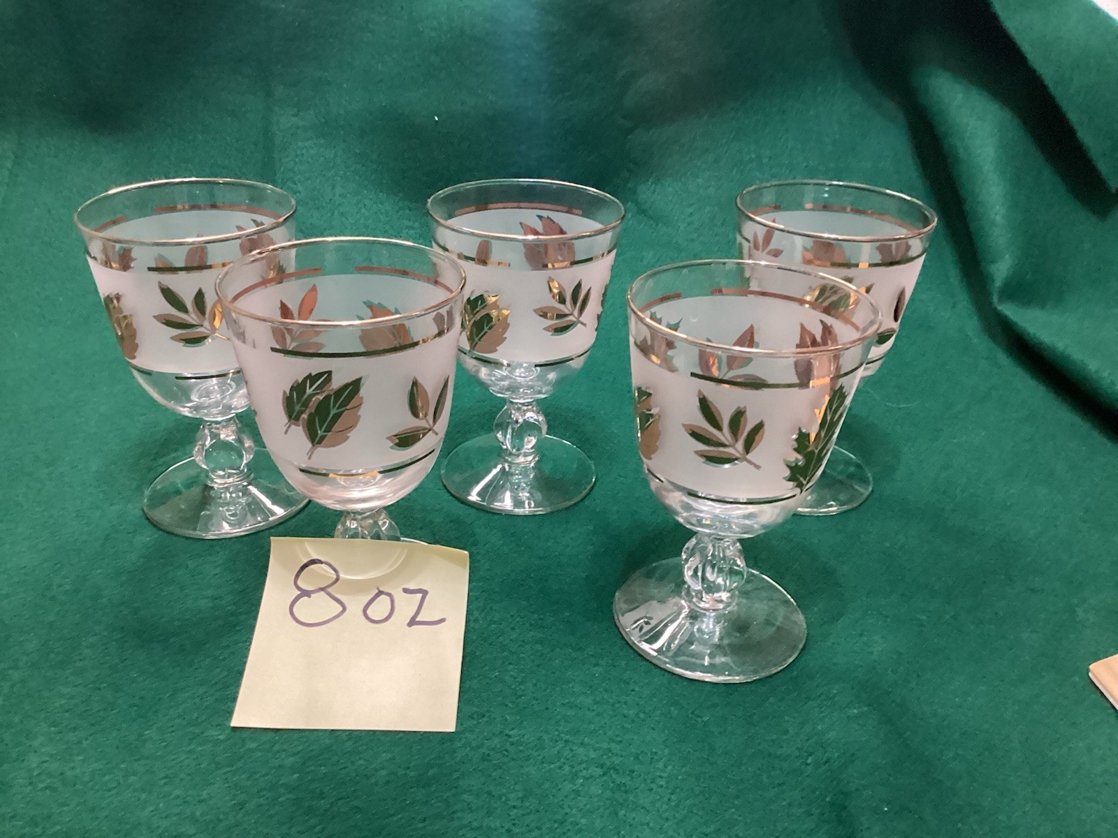 Vintage Libby Gold And Silver Leaf Drink ware Price Is For All Of Them