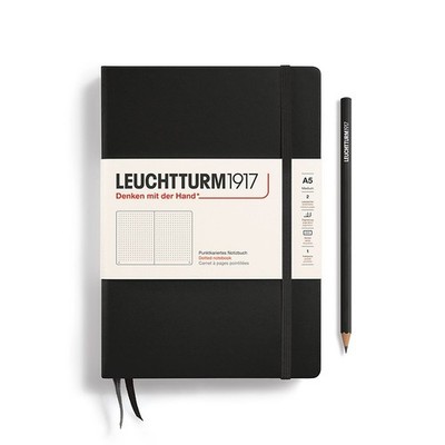 LEUCHTTURM1917 Notebook Medium (A5) Hardcover, 251 numbered pages, dotted, black