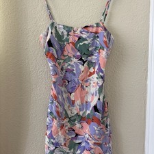 Lulus Paint a Picture Ivory Multi Floral Print Backless Mini Dress
