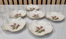 Rosenthal Moliere Moosrose Konfektschalen 6er Set Durchbruch Goldrand 10cm