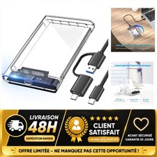 ELUTENG Boîtier Disque Dur Externe 2,5" USB-C 5 Gbps SATA UASP jusqu'à 2 To