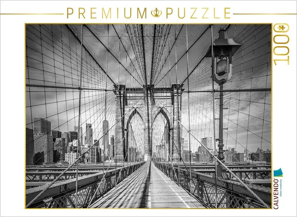 Calvendo Puzzle NEW York City Brooklyn Bridge Monochrom | 1000 Teile Lege-GrößE-image