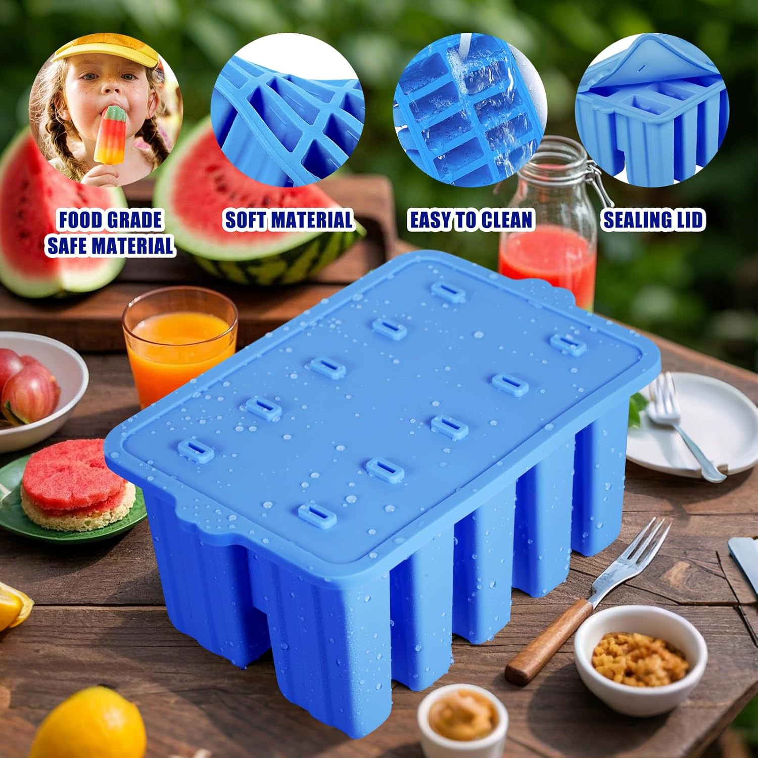 Silicone Popsicles Molds,Popcylce Molds,Food Grade Reusable Popsicle Molds fo...