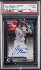 2024 BOWMAN DRAFT CHROME PRSPCT AUTOS BLACK REFRACTOR JARED THOMAS 8/10 PSA 9