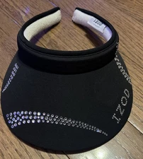IZOD Women’s Black With Shiny Bling Tennis Golf Classix Visor