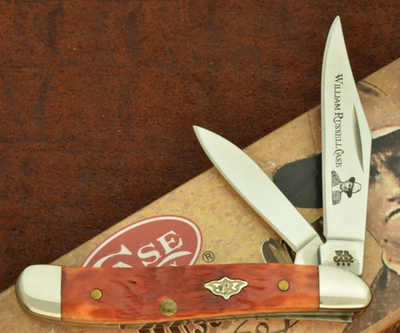 CASE XX USA 2007 WILLIAM WR RUSSELL CHESTNUT BONE PEANUT KNIFE