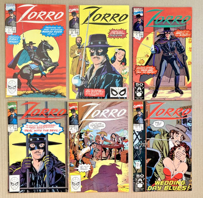 MARVEL. ZORRO. #1-3, 5-6, 11. 1990. FN. comics. Vintage.
