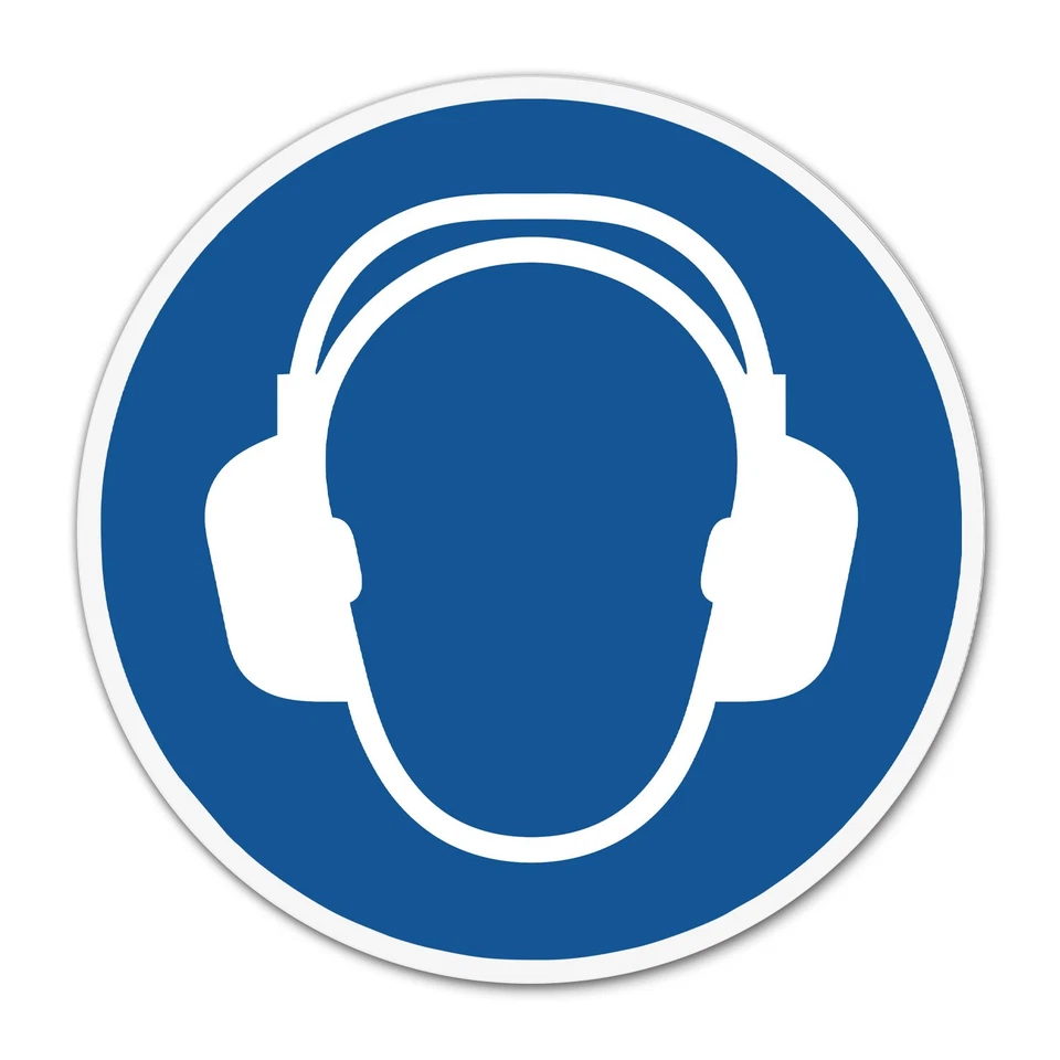 EASYDRUCK24DE Aufkleber Gehörschutz beachten - Ø 20 cm ISO 7010 M003 - Ohrenschutz I hin_729