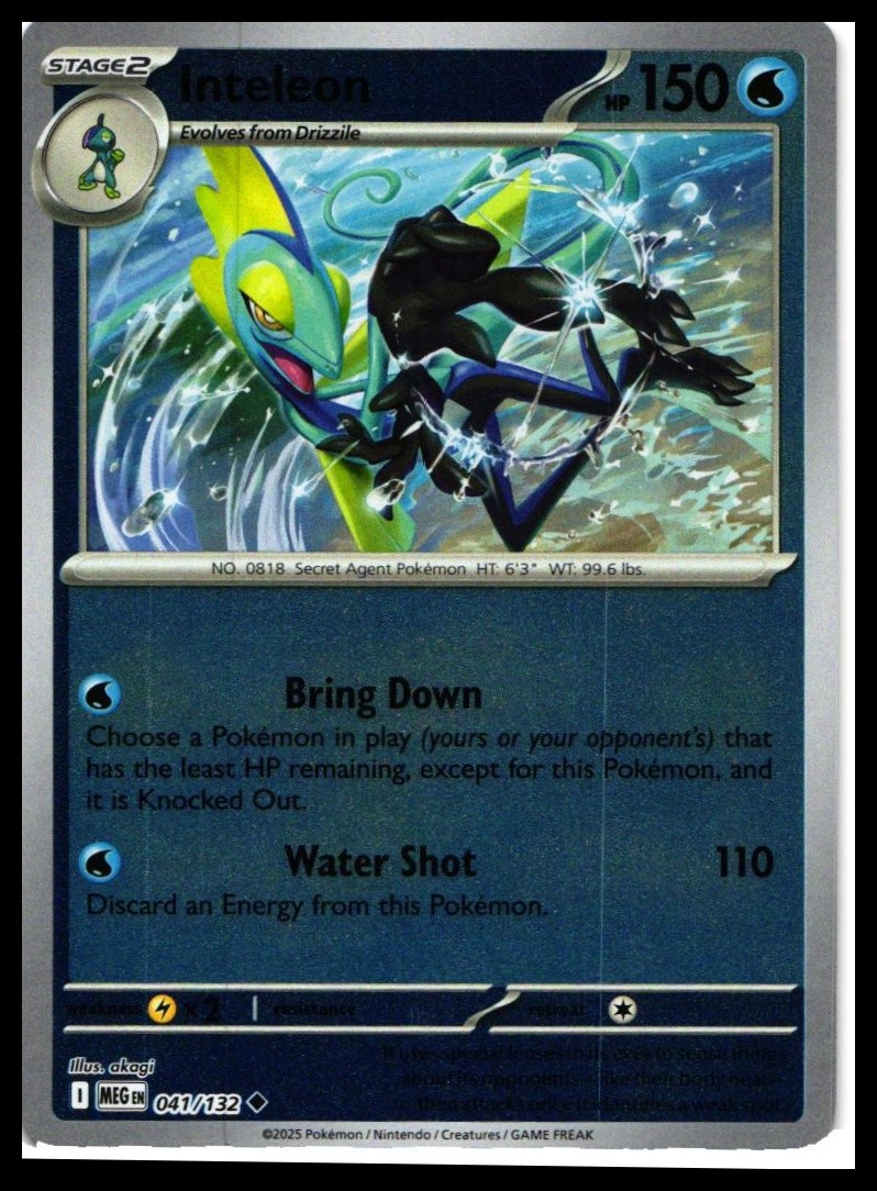 Inteleon #041/132 Reverse Holo ME01: Mega Evolution Near Mint or Better