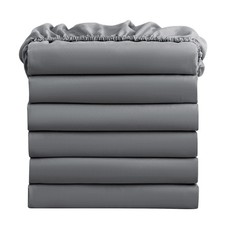 FreshCulture Queen Fitted Sheets, Bulk Pack of 6, Deep Pocket, Soft Microfiber