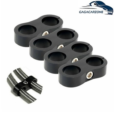 4Pcs Hose Separator Clamp Fitting Connector 6AN 8AN 10AN 12AN Oil Fuel Hose Line