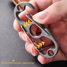 Titanium Alloy Belt Buckle Key Chain Carabiner Bottle Opener Portable EDC Tools