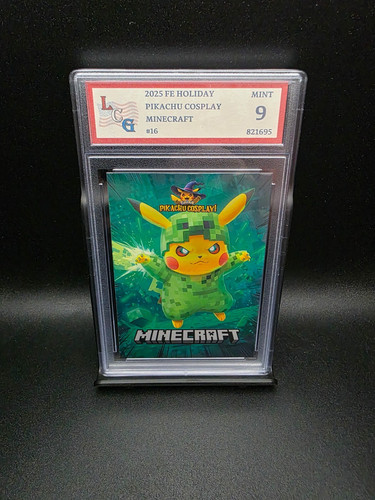 Pikachu Minecraft #16 (2025) FE Holiday Pokémon Cosplay - Graded 9 [ACEO] MINT