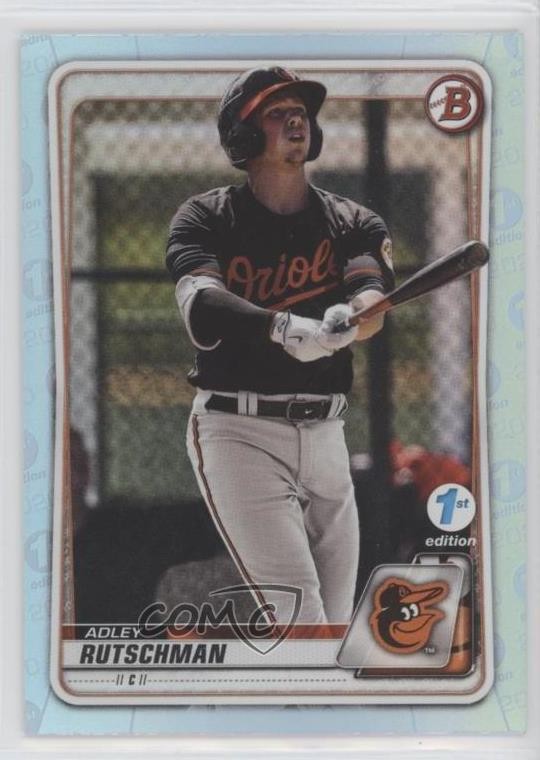 2020 Bowman 1st Edition Sky Blue Foil Adley Rutschman #BFE-50 0v4e