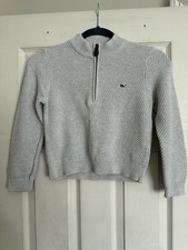 Vineyard Vines Boys Gray Cotton Knit 1/4 Zip Pullover Sweater Size 6 Logo