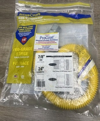 BrassCraft ProCoated Gas Connector Yellow Stainless Steel 24'' CSSB21-24 P