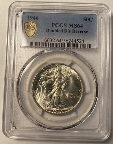 1946 Double Die Reverse Walking Liberty Half Dollar PCGS MS64 DDR