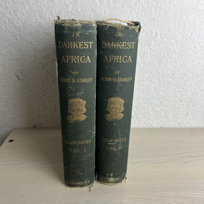 #ad In Darkest Africa 1890 Henry Stanley 2 Vol Book Set Hardcover With 2 Maps $50.99
