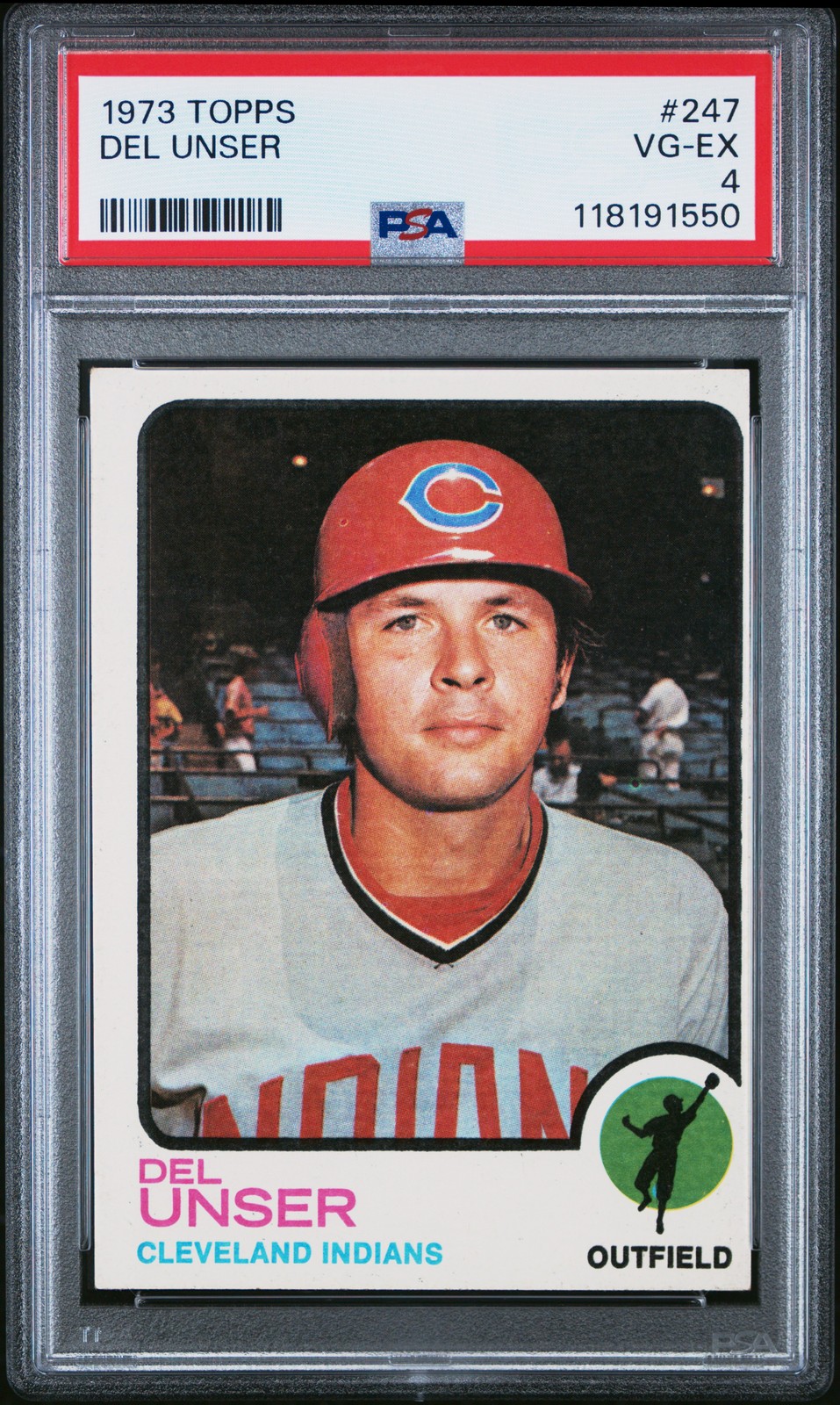 1973 Topps #247 Del Unser PSA 4