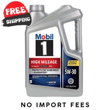 Mobil 1 High Mileage 5W-30 Full Synthetic Motor Oil, 5 Quart, Engine Protection