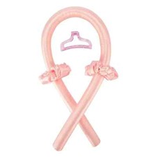Pink Silk Heatless Curling Rod Curls Silk Ribbon Curlers Sleeping Soft Headband