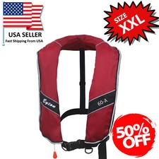 50 Off Extra Large Size Inflatable Life Jacket Life Vest Adults 275N XXL -Red