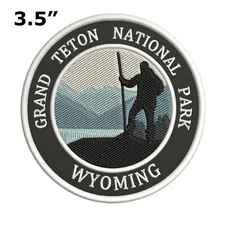 Grand Teton National Park Embroidered Iron-On / Sew-On Patch Vacation Souvenir
