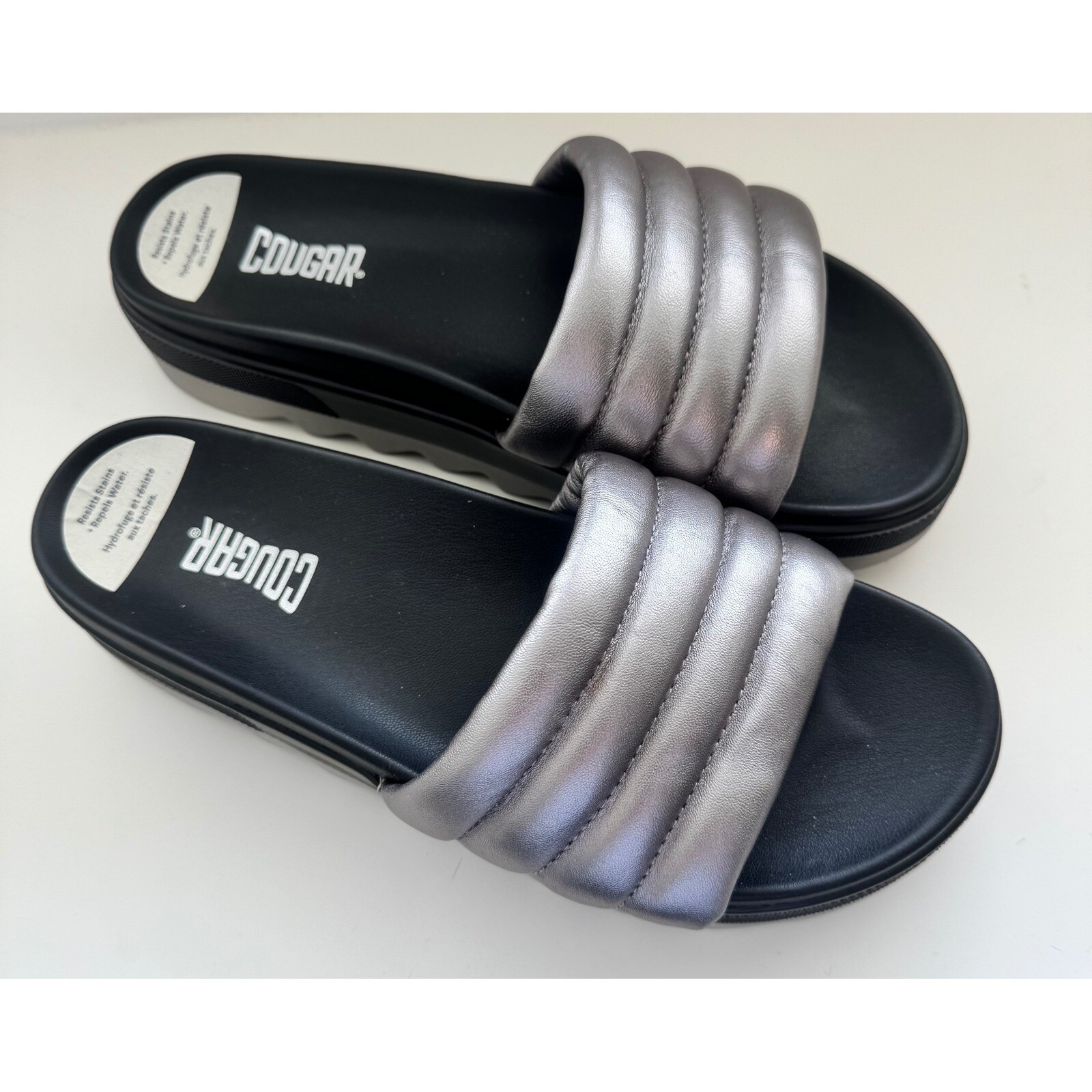 Cougar Prato-L Slide Sandal (Women) -Metallic Silver Size 9 NWOB thumbnail 5